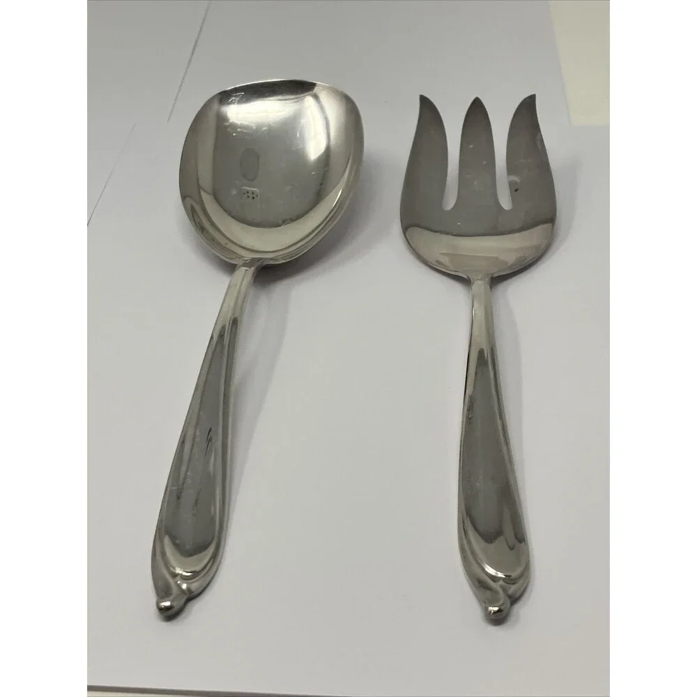 International Deepsilver Silverplate HAPPY ANNIVERSARY Casserole Spoon Meat Fork